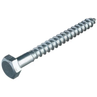 Gete Hex Coach Screw, Bright Zinc Plated