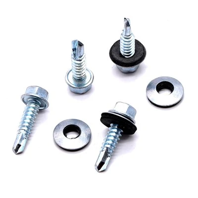 Hex Flange Head Self Drilling Screw with Round EPDM Washer