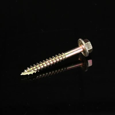 Hex Head Wood Screw Yellow With Slot